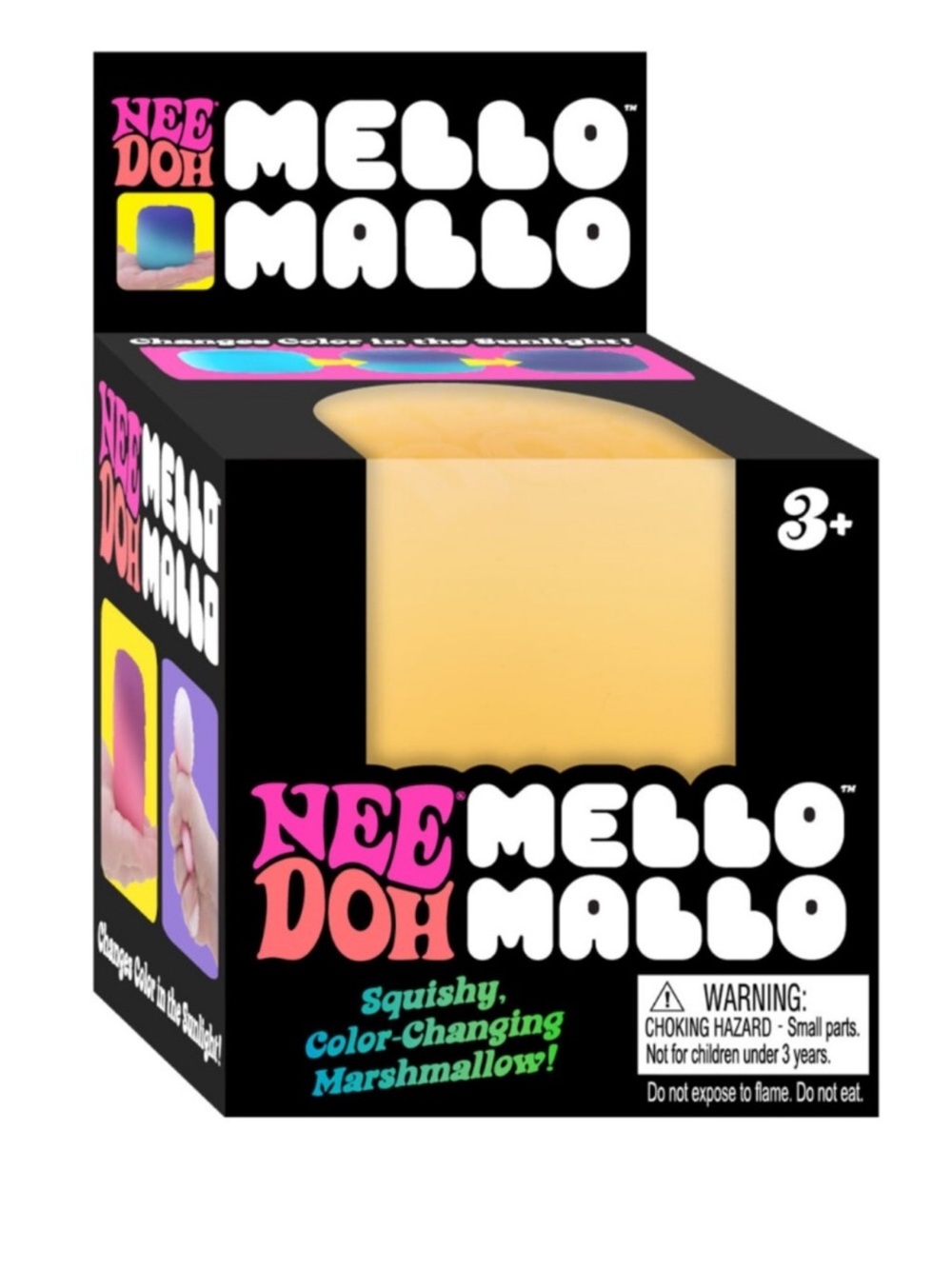 Needoh Mello Mallo Color-Changing Marshmallow Stress Toy Yellow NWT